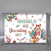 Aperturee - Gingerbread Deco Party Gifts Photo Xmas Backdrop